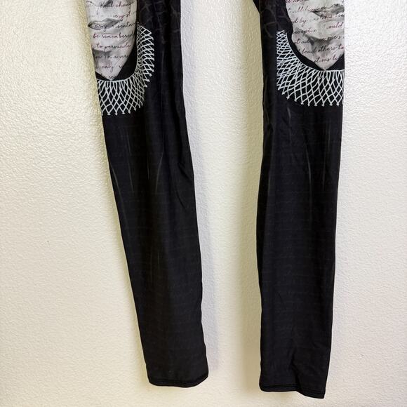 Yoga Democracy RGB Ruth Bader Ginsberg Leggings Womens Small Black Gym Stretch - Picture 3 of 12